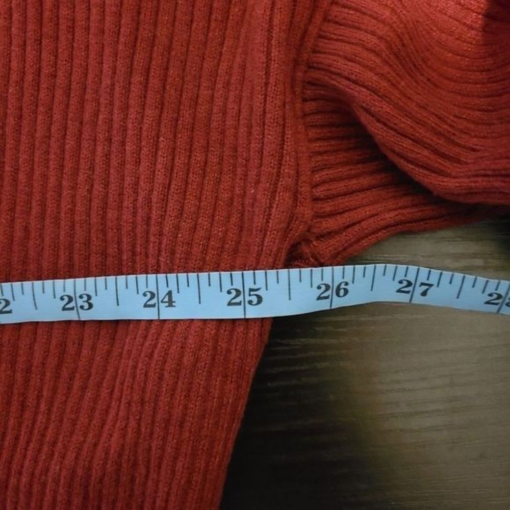 Leith?Burgundy?Wrap Style Ribbed Sweater L - Picture 5 of 8